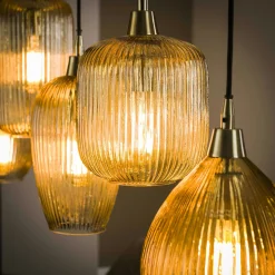 Suspension vintage multiple 5 lampes NOVA