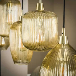 Suspension vintage multiple 5 lampes NOVA