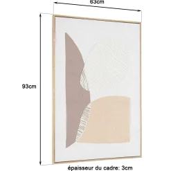 Tableau abstrait broderie tuftée 63 x 93 cm