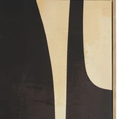 Tableau abstrait impression noire et beige 63 x 93 cm