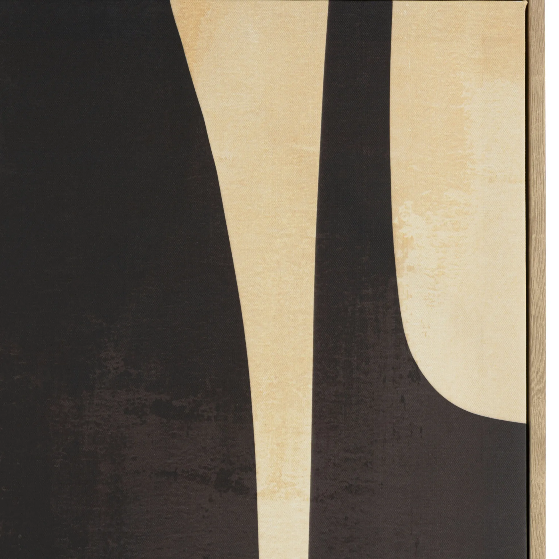 Tableau abstrait impression noire et beige 63 x 93 cm
