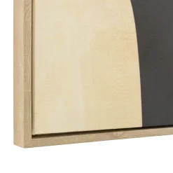 Tableau abstrait impression noire et beige 63 x 93 cm
