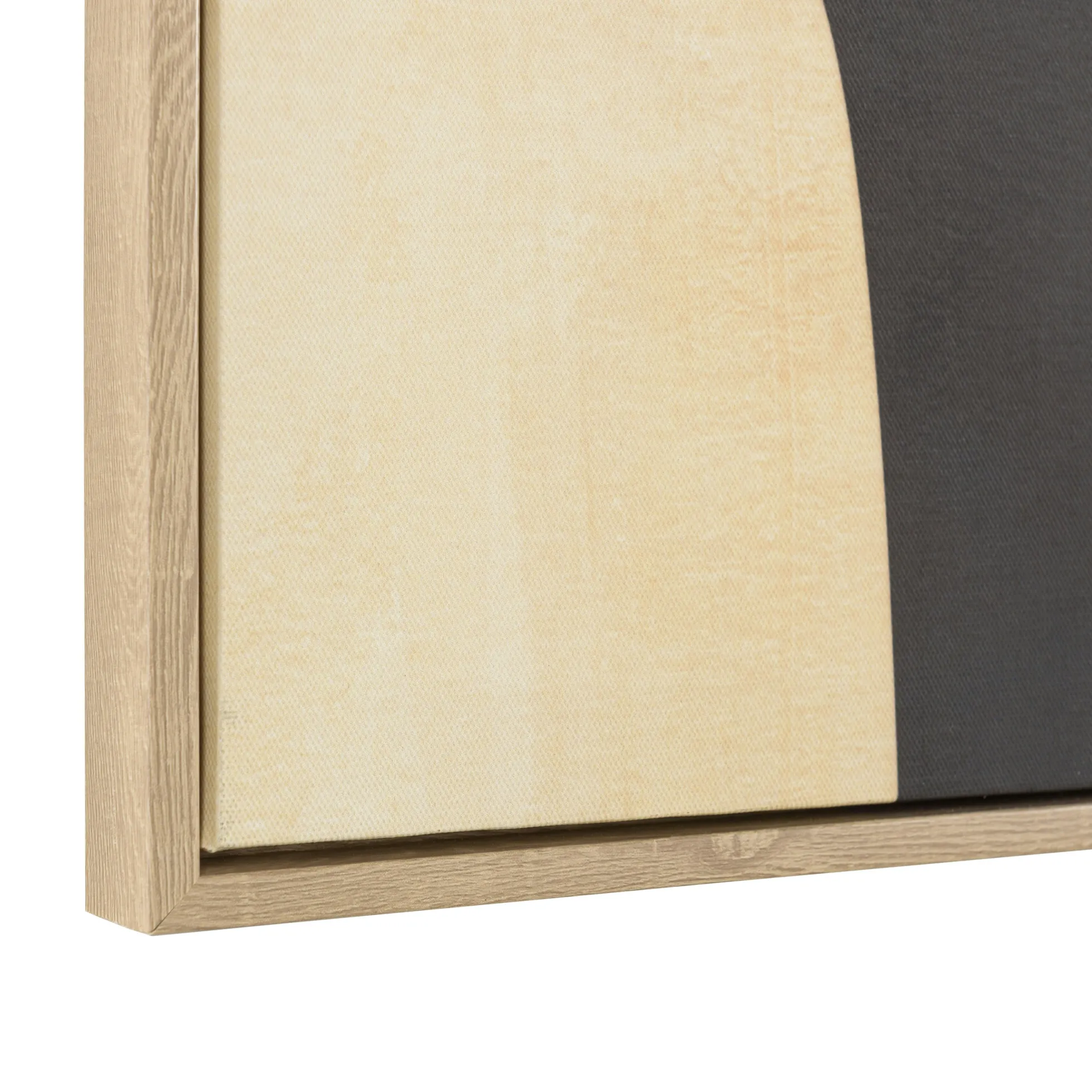 Tableau abstrait impression noire et beige 63 x 93 cm