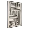 Tableau abstrait noir et blanc lignes graphiques avec cadre 60x90 cm
