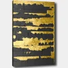 Tableau abstrait noir et or – style contemporain