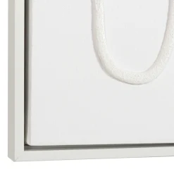 Tableau blanc lignes abstraites peinture au sable 83 x 123 cm