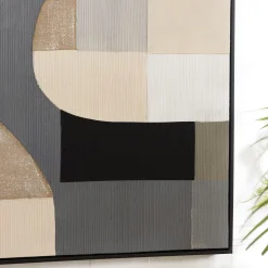Tableau contemporain mix de formes géométriques 83 x 123 cm