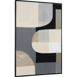 Tableau contemporain mix de formes géométriques 83 x 123 cm