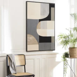 Tableau contemporain mix de formes géométriques 83 x 123 cm
