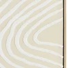 Tableau écru motif courbes blanches en relief 83 x 123 cm