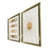 Tableau décoratif doré soleil et lune – cadre (set de 2)