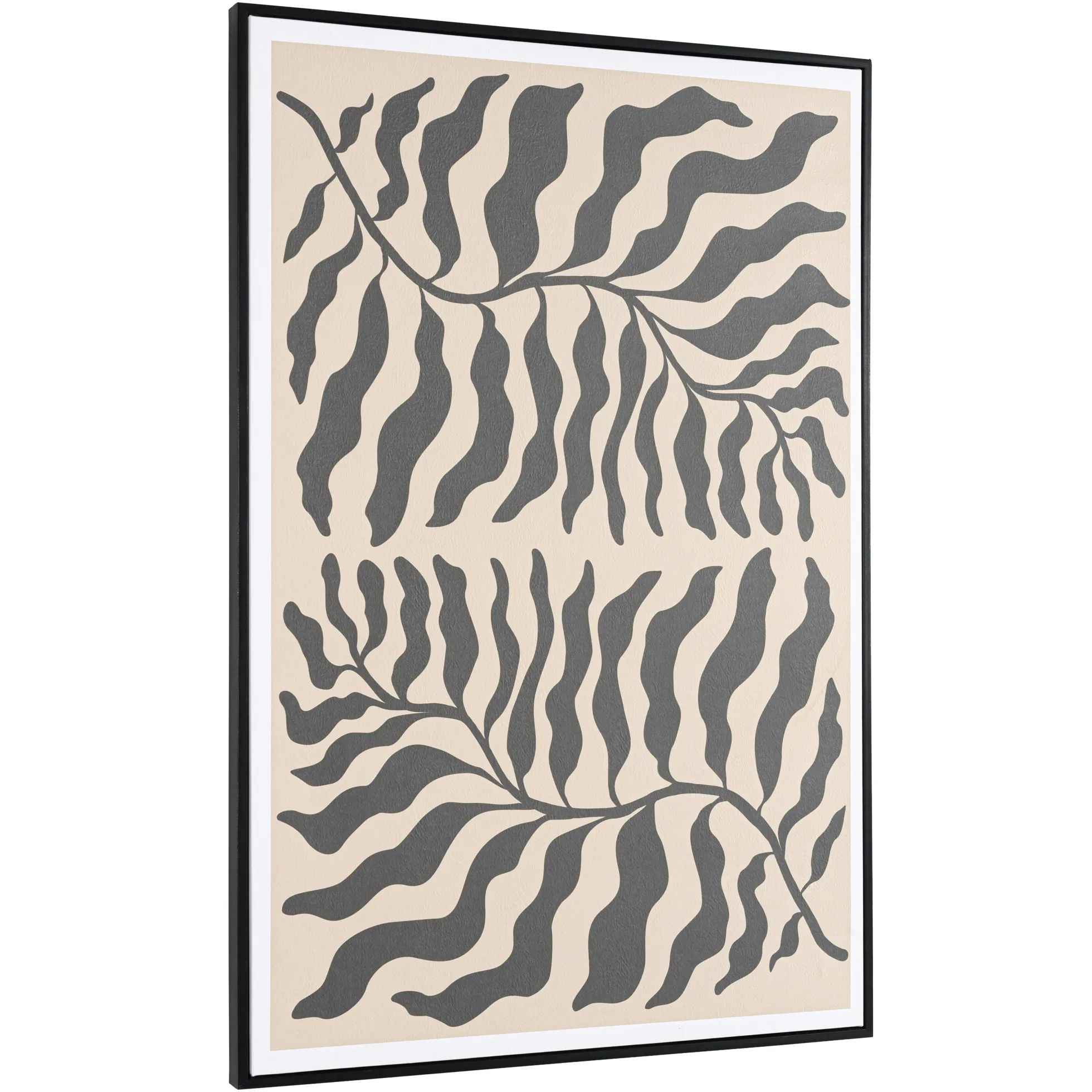Tableau décor 2 feuilles gris/noir papier japonais 63 x 93 cm