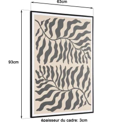 Tableau décor 2 feuilles gris/noir papier japonais 63 x 93 cm
