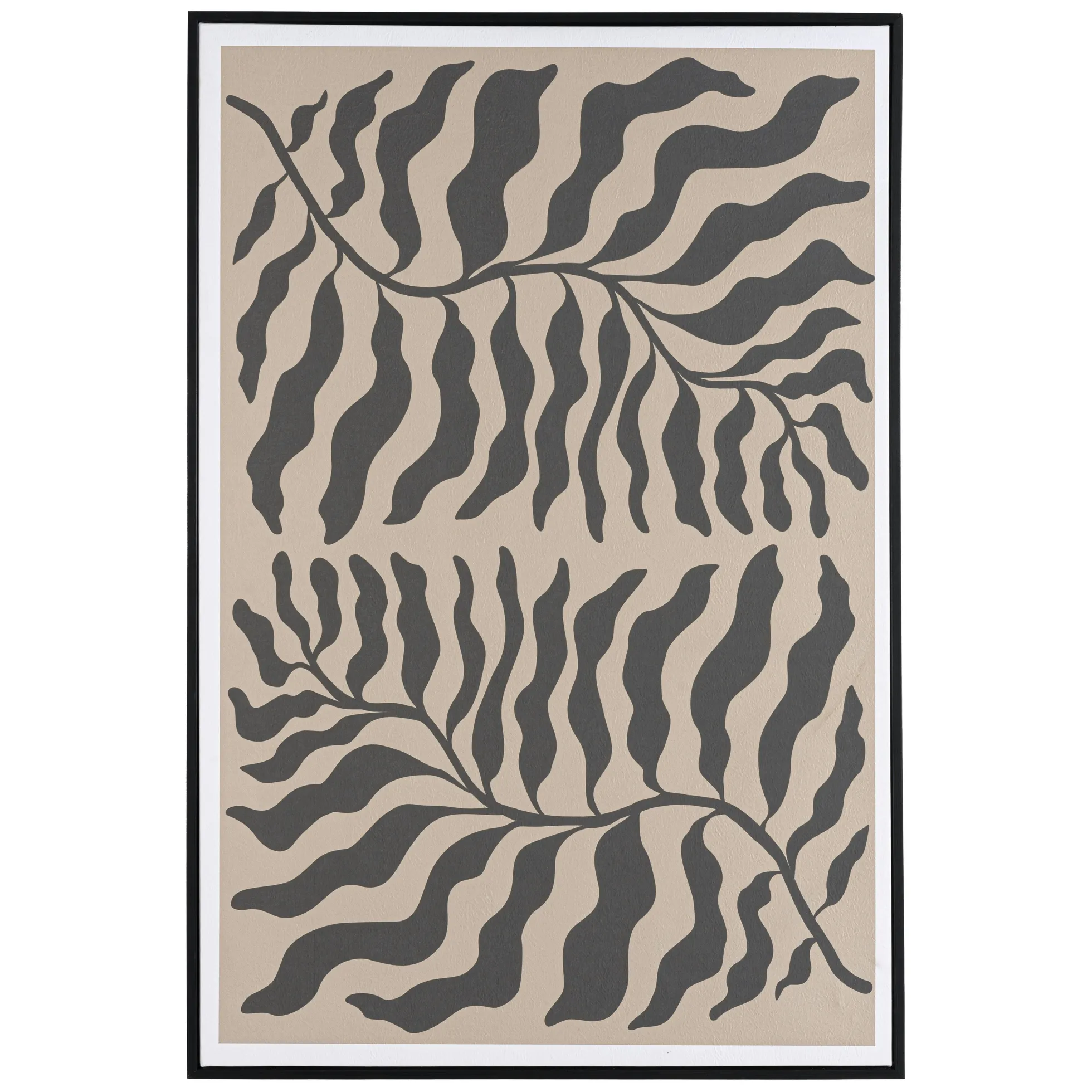 Tableau décor 2 feuilles gris/noir papier japonais 63 x 93 cm