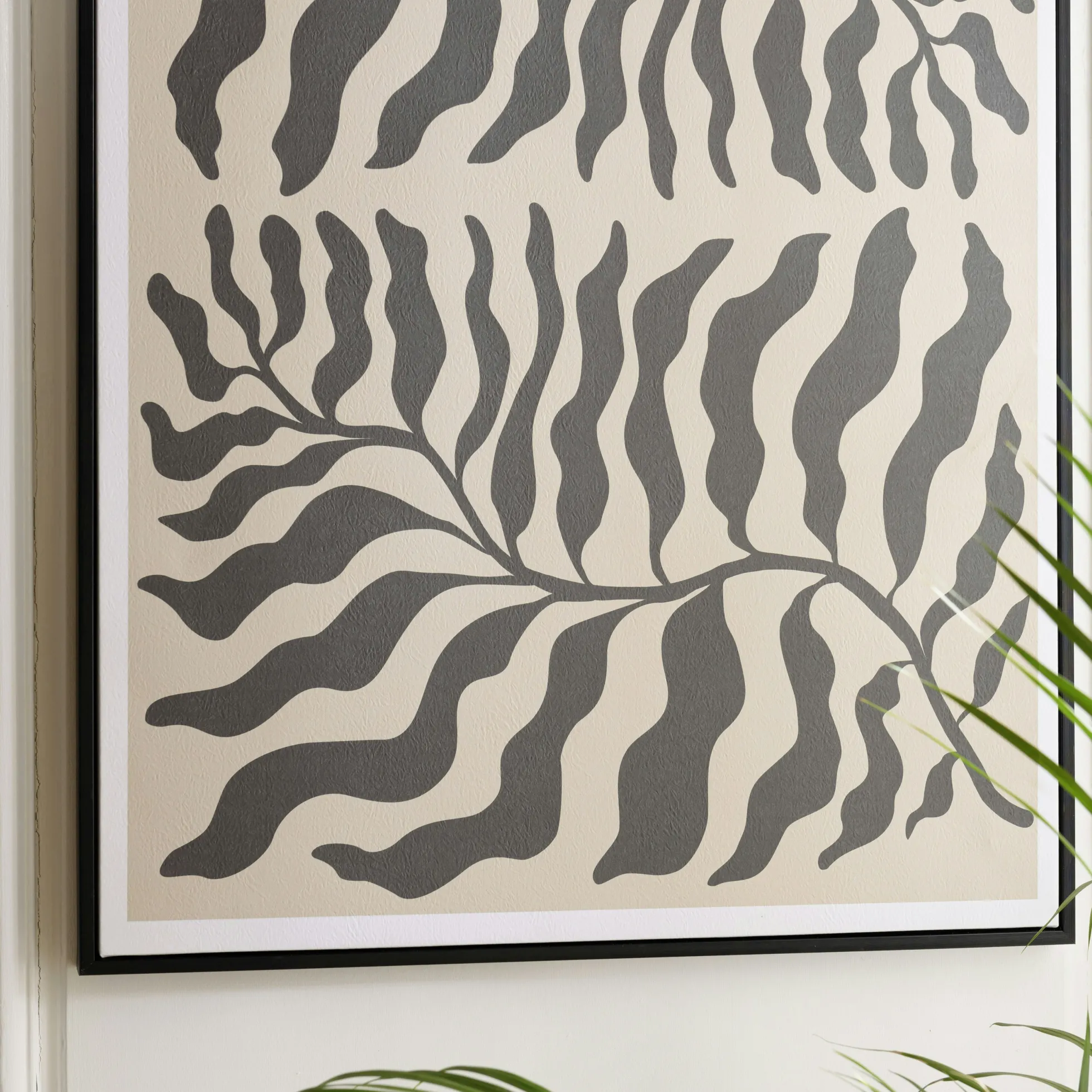 Tableau décor 2 feuilles gris/noir papier japonais 63 x 93 cm