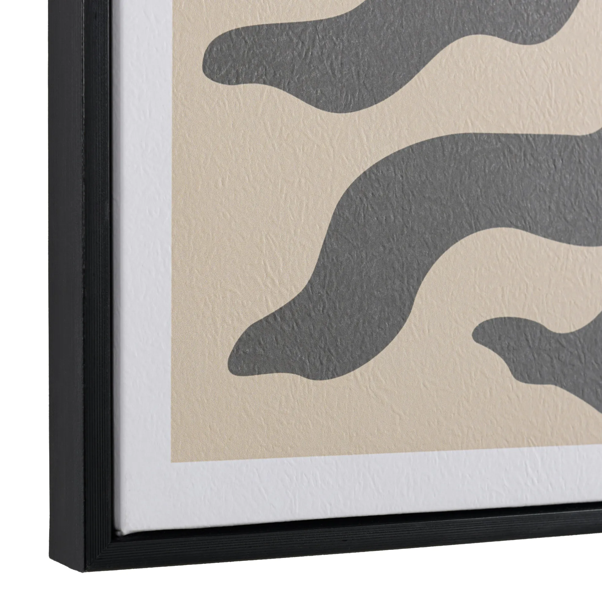 Tableau décor 2 feuilles gris/noir papier japonais 63 x 93 cm