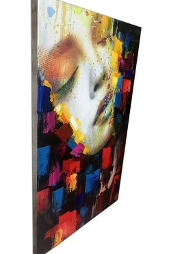 Tableau de femme yeux fermés 60x100