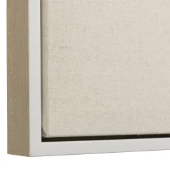 Tableau lin beige fleurs de platre 83 x 123 cm