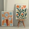 Tableau nature 70s – tons orangés (set de 2)