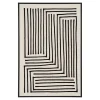 Tableau noir et blanc motif labyrinthe avec cadre 60x90 cm