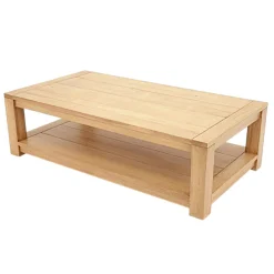 TABLE BASSE ATTAN 120x65x35CM double plateau