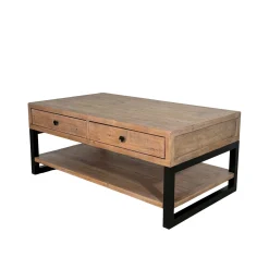 Table basse avec rangement en bois recyclé AUCKLAND