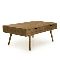 Table basse avec tiroirs en bois de sapin LIMA