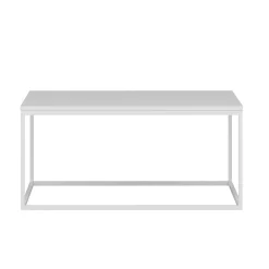 Table basse blanche carrée - style minimaliste JENA