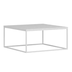 Table basse blanche carrée - style minimaliste JENA