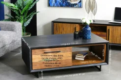 Table basse bois recyclé de bateau PHOENIX