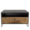 Table basse bois recyclé et métal 1 tiroir CRACOVIE