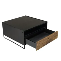 Table basse bois recyclé et métal 1 tiroir CRACOVIE