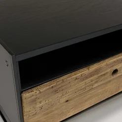Table basse bois recyclé et métal 1 tiroir CRACOVIE