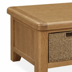 Table basse campagne chic avec 2 paniers de rangement VALMONT