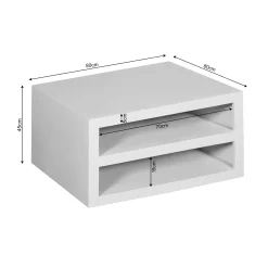 Table basse carrée bois foncé avec rangement MONTARO