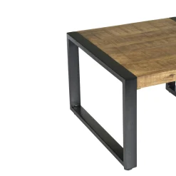 Table basse carrée bois métal 60 cm KARGO