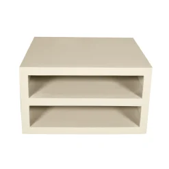 Table basse carrée bois sable avec rangement MONTARO