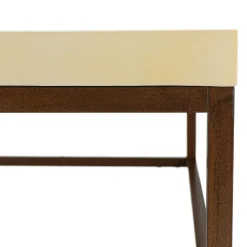 Table basse carrée 120 cm métal et béton beige BRASILIA