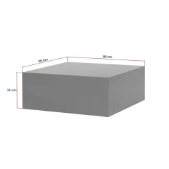 Table basse carrée effet bois clair roulettes invisibles MARFA