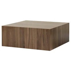 Table basse carrée effet noyer roulettes invisibles MARFA
