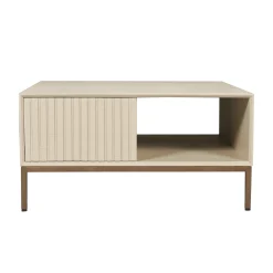 Table basse carrée en bois sable 2 tiroirs CORTINA