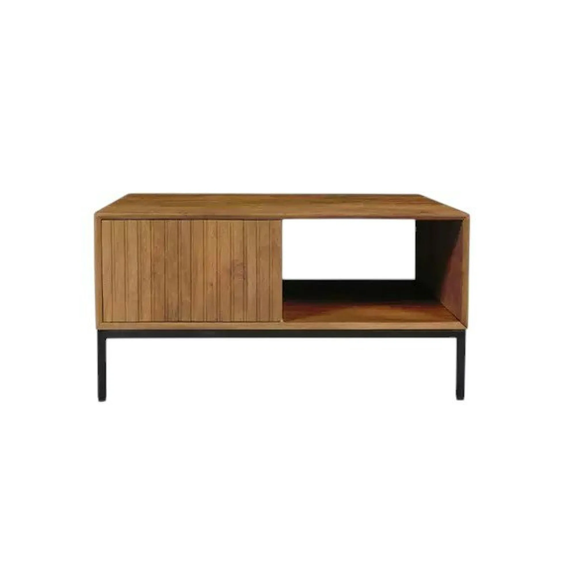Table basse carrée en bois 2 tiroirs CORTINA