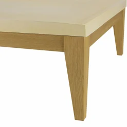 Table basse carrée en béton et chêne 80 cm BRASILIA
