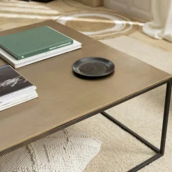 Table basse carrée métal doré 90 cm ZALA
