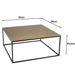 Table basse carrée métal doré 90 cm ZALA