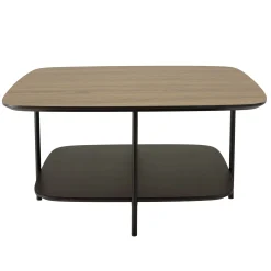 Table basse carrée 2 plateaux angles arrondis LANDAISE