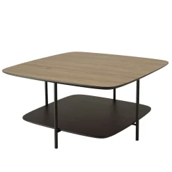 Table basse carrée 2 plateaux angles arrondis LANDAISE