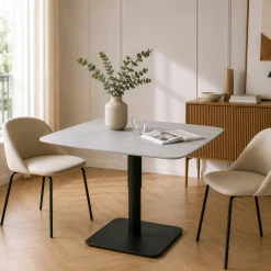 Table basse carrée relevable céramique grise 90 cm LUGANO