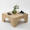 Table basse carrée structure effet bois à arches SALTA