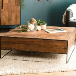 Table basse carrée style atelier SWING